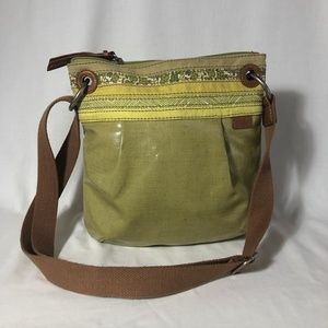 FOSSIL KEY-PER~ Medium Green Cross-body Purse